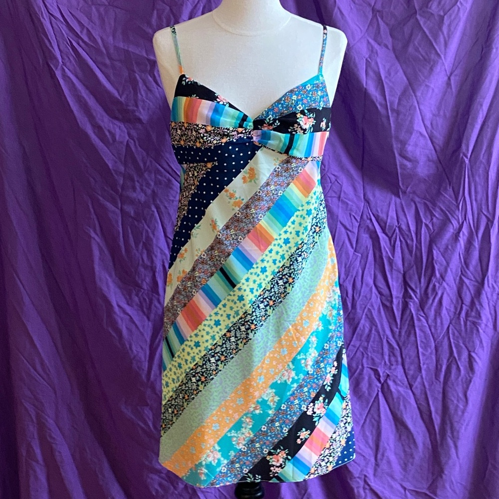 NWT Steve Madden Multicolor/Mixed Pattern Sundress. Size S.